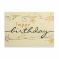 Golden Birthday Swirls Birthday Card - Black ooh la color  White Envelope